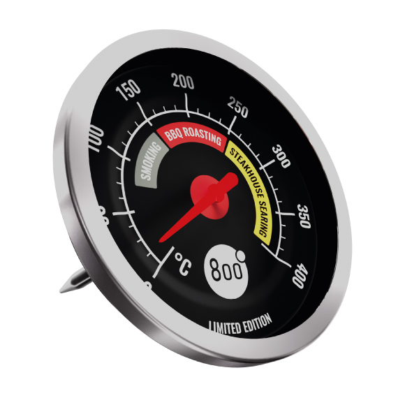 Термометр трехзонный Black Pitmaster 800 Degrees Grill Thermometer, 80 мм