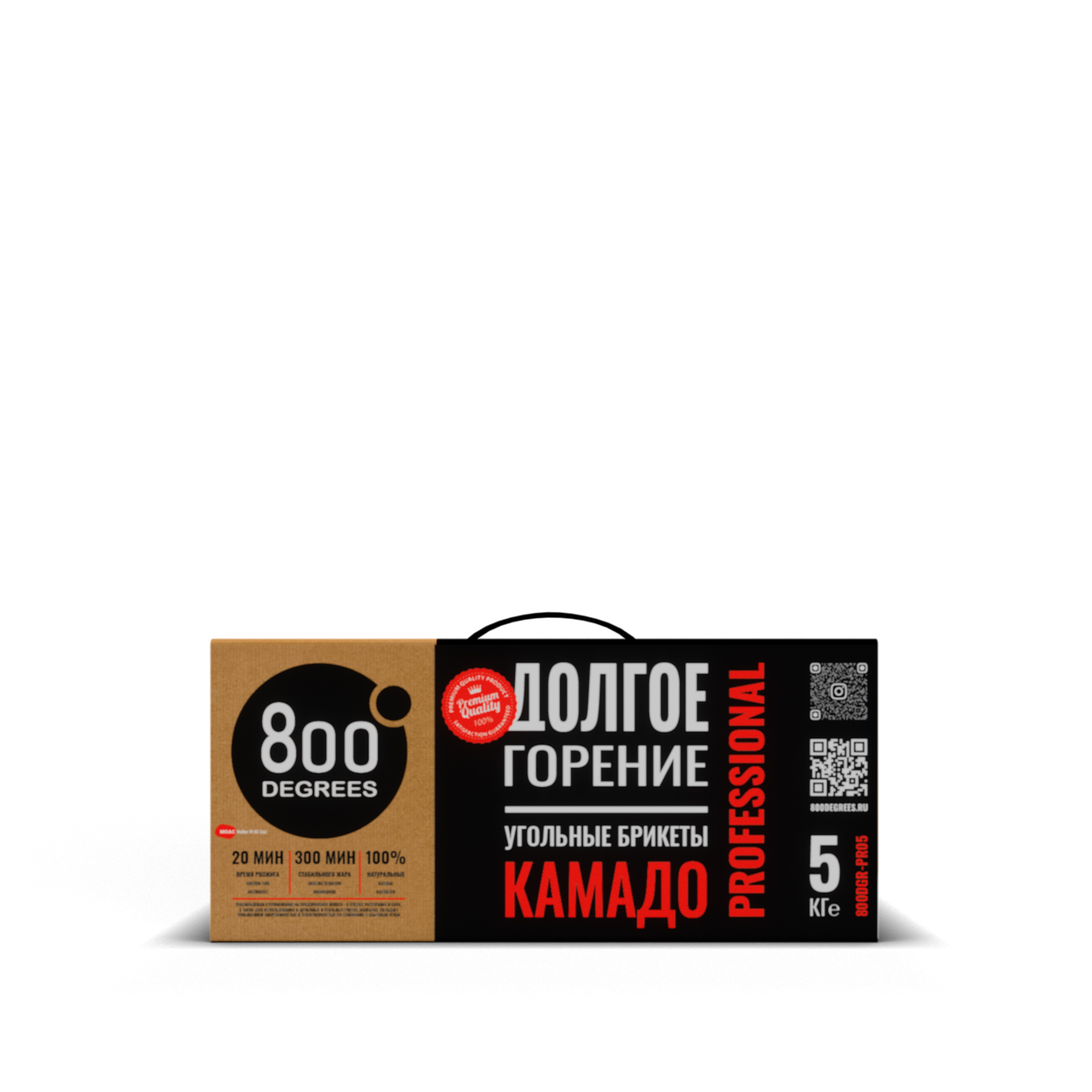 Угольные брикеты Камадо 800 Degrees Kamado Pini-Kay, коробка 5 кг