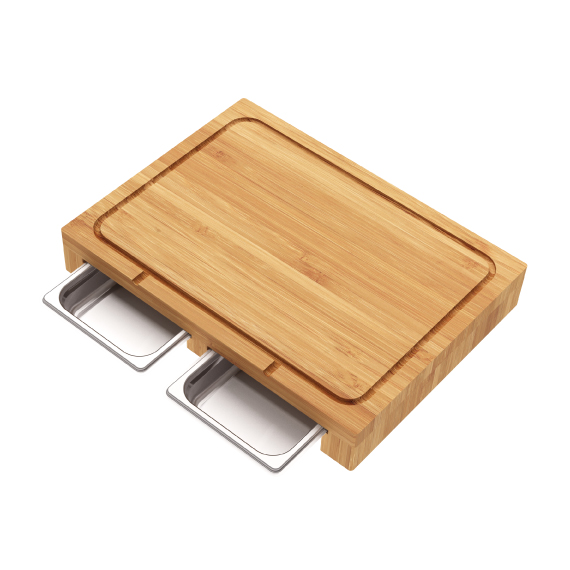 Разделочная доска со стальными лотками 800 Degrees Cutting Board Kit With Bowls